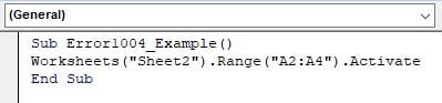 VBA 1004 Error - Example 6