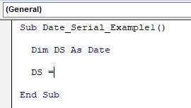 VBA DateSerial - Example 1 - Step 3