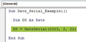 VBA DateSerial - Example 1 - Step 4