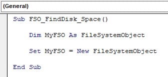VBA FilesystemObject - Example 1 - Step 1