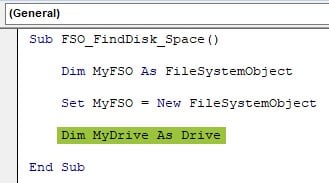 VBA FilesystemObject - Example 1 - Step 2