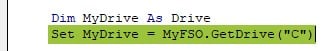 VBA FilesystemObject - Example 1 - Step 3