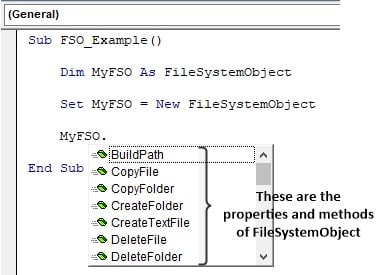 VBA FilesystemObject - Instance - Step 4 - Properties