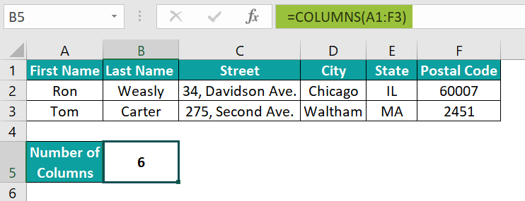 Example 1 - Total Columns in a Range - Step 5
