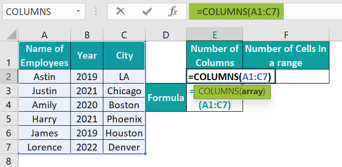 Example 2 - Total Cells in a Range - Step 4