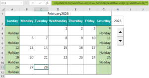 Calendar Template In Excel - Create Simple & Dynamic Calendar