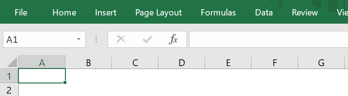 Collapsed Excel Ribbon