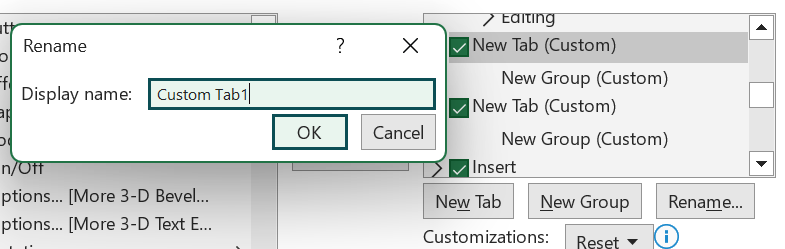 Customize Ribbon - Step 4b
