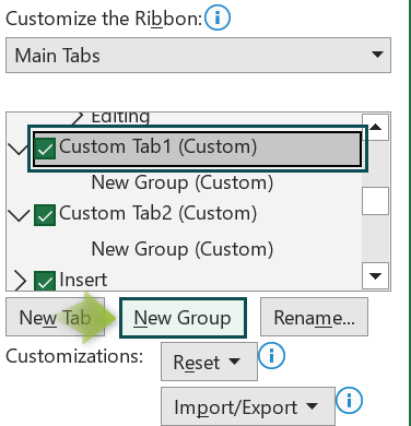 Customize Ribbon - Step 5a