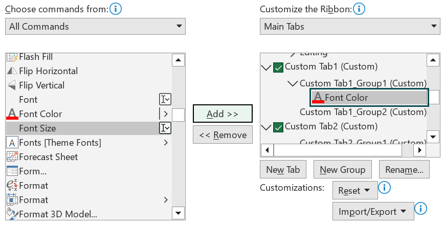 Customize Ribbon - Step 6b