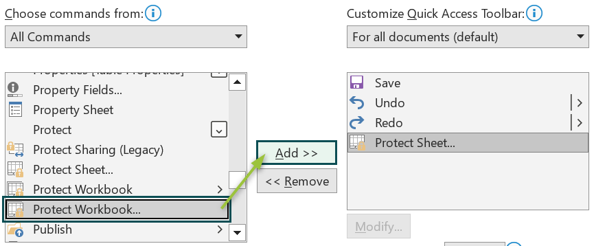Customize Quick Access Toolbar - Step 3b