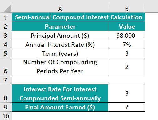 Excel Compound Interest Formula - Example 3