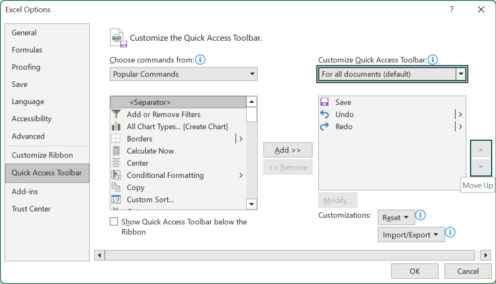 Quick Access Toolbar in Excel (QAT) - How To Use & Customize?