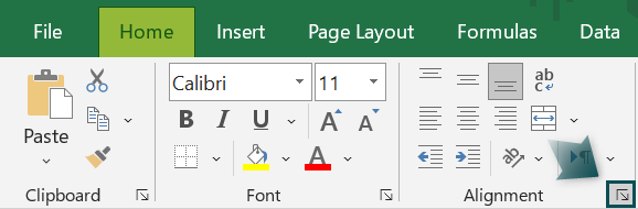 Excel Tabs - Home Tab - Alignment 1