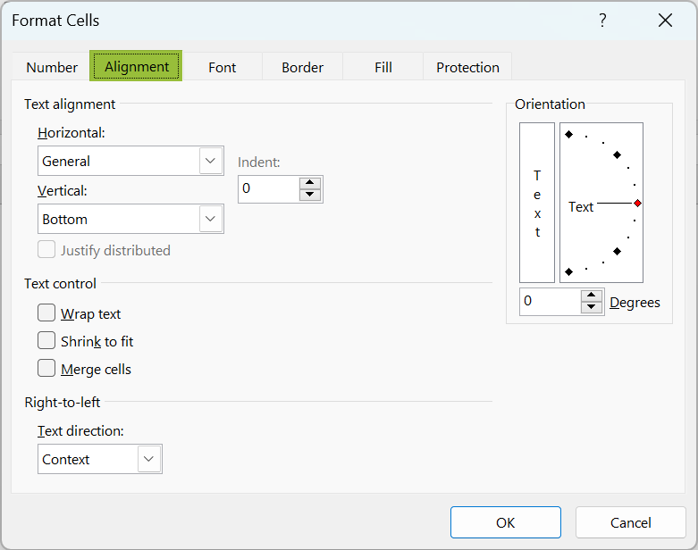 Excel Tabs - Home Tab - Alignment 2