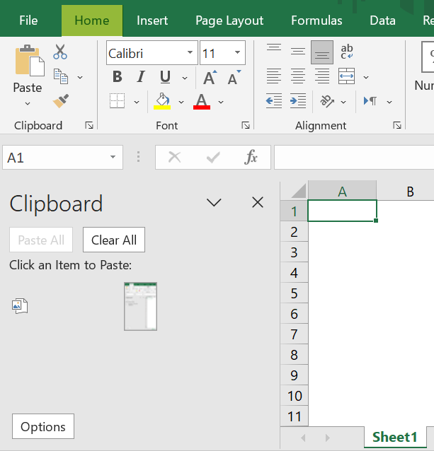 Excel Tabs - Home Tab - Clipboard 2