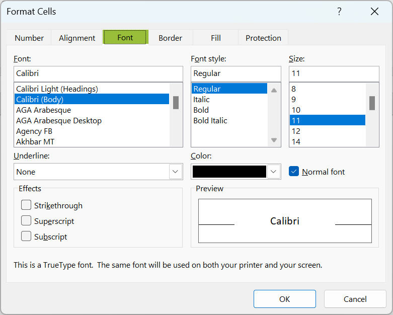 Excel Tabs - Home Tab - Font 2