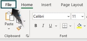 Excel Weekly plannar template - Example 1 - Step 1