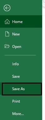 Excel weekly planner template - Example 2 - Step 1 - save as