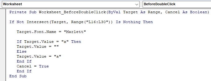 Excel weekly planner template - Example 2 - Step 12 - code.jpg