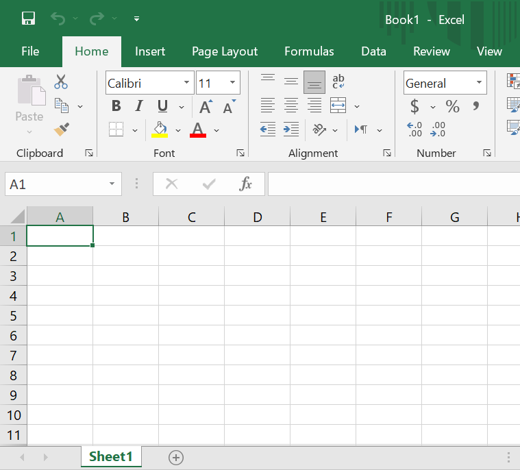 How to Open a blank workbook - Step 1a