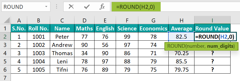 ROUND Function - Step 1