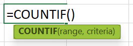 Mathematical Function in Excel - COUNTIF Formula Syntax