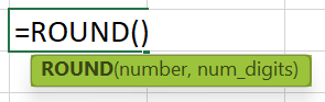Mathematical Function in Excel - ROUND Formula Syntax