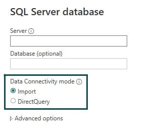Power BI Connections - SQL Server