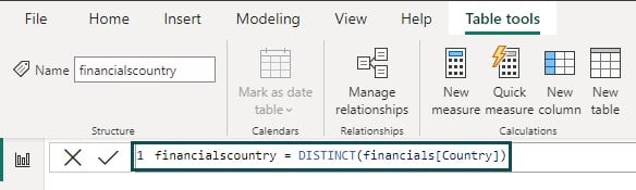 Calculated table - Step 3