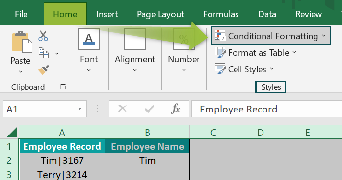 Example 3 - Remove Conditional Formatting to Fix Excel Not Responding Error - Step 2