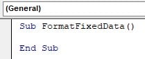 VBA format - use - fixed format - Step 1