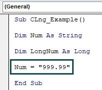 Vba clng function - use - Step 3