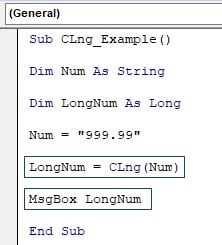 Vba clng function - use - Step 4