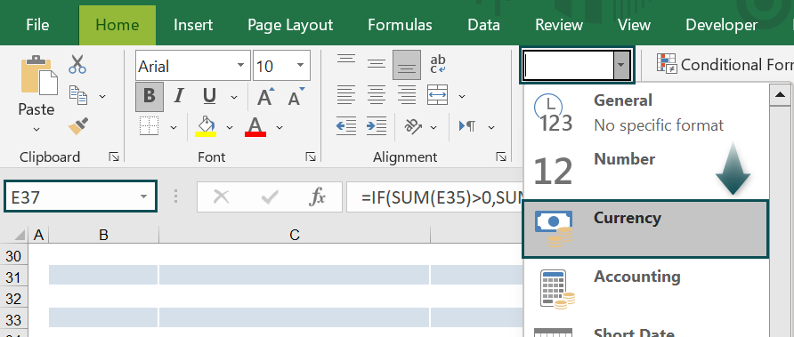 Blank Invoice Excel Template - How to Create - Step 8a