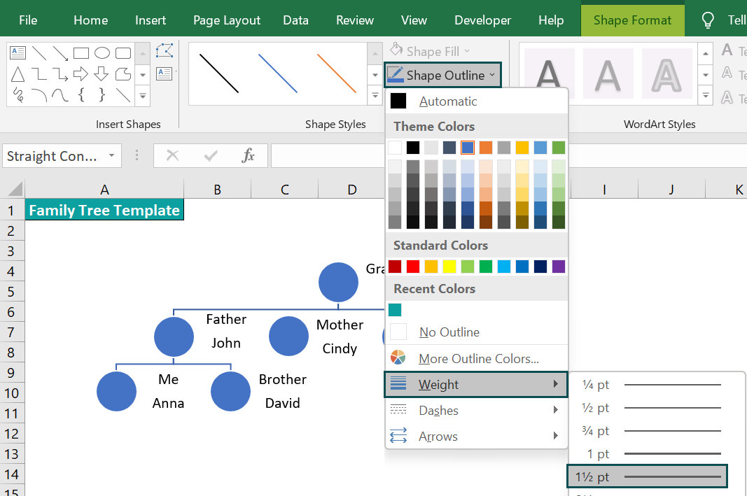 Excel Family Tree Template - FAQ 1 - Step 5d