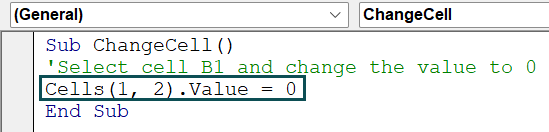 Get Cell Value in Excel VBA - Example 1 - Using Cells Property - Step 3
