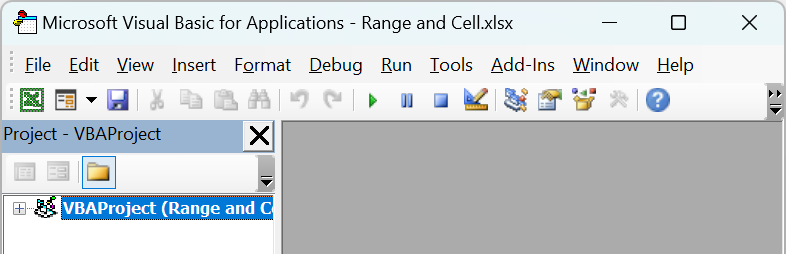 Get Cell Value in Excel VBA - Example 1 - Using Range Property - Step 1