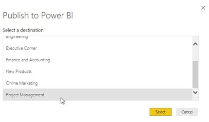 Power BI Reports - Publish - Step 4