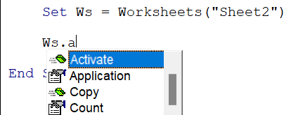 VBA Activate Sheet - Example 1 - Step 6a