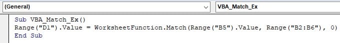 VBA Application.Match Intro - Code