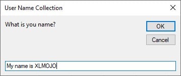 VBA Input Box - Example 1 - name