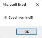 VBA MsgBox - Variable - Output