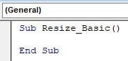 VBA Resize - Example - Step 3