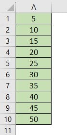 VBA arrays Function - Example 1 - Output