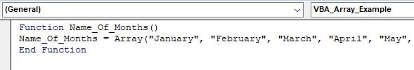 VBA arrays Function - Example 3 - Code