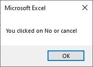 VBa msgbox - user Input - No