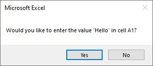 VBa msgbox - user Input - Result