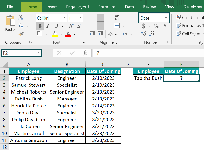 VLOOKUP Table Array - Example 1