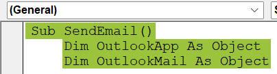 VBA Send Email from Excel - 13 Easy Steps - Step 2